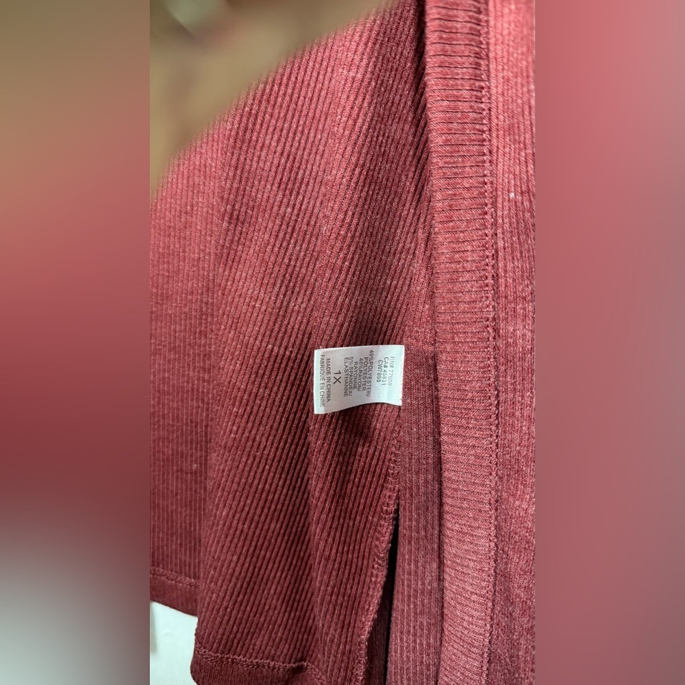 Chaser Size 1x Burgundy Women's Cardigan - Picture 3 of 7